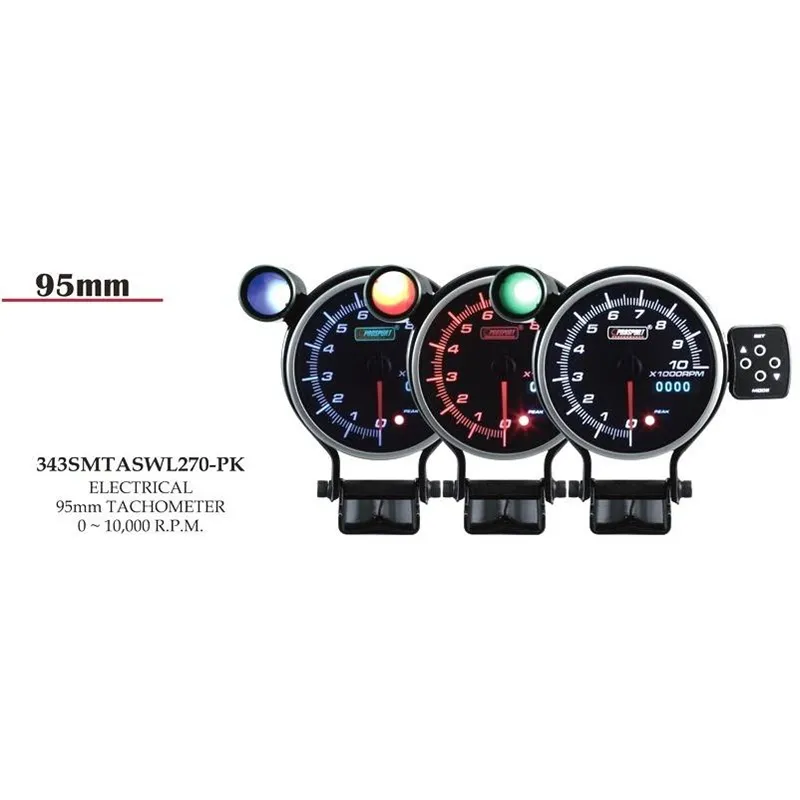 Prosport 95mm Analogue Tachometer with LED Display Prosport - 1