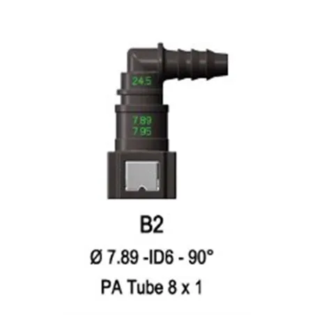 Quick Release 7.89F to 8mm Barb 90deg Cool Performance Products - 1