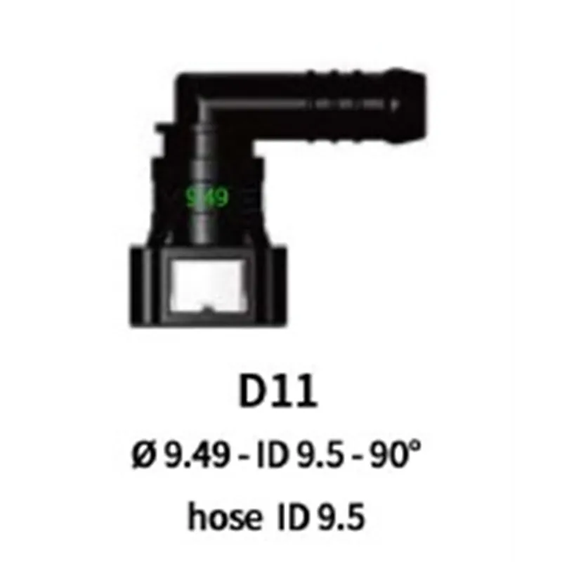 Quick Release 9.49F to 10mm Barb 90 Degree (ID 9.5)