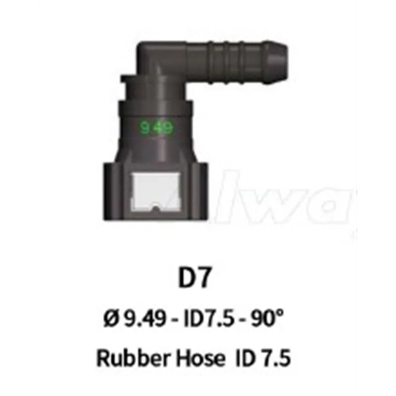 Quick Release 9.49F to 10mm Barb 90 Degree (ID 7.5)