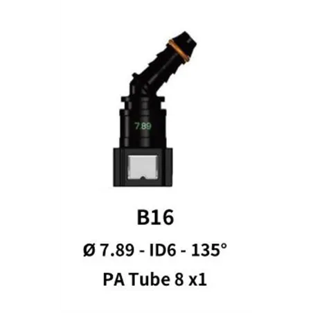 Quick Release 7.89 to 8mm 135 Angle for Nylon Hose